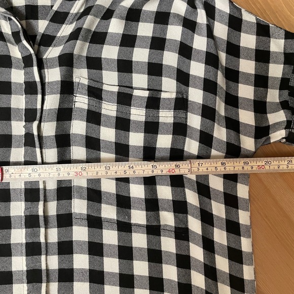 Madewell Buffalo Check Plaid Everyday Shirt Dress Black White Viscose XXS E7148 - Picture 8 of 9
